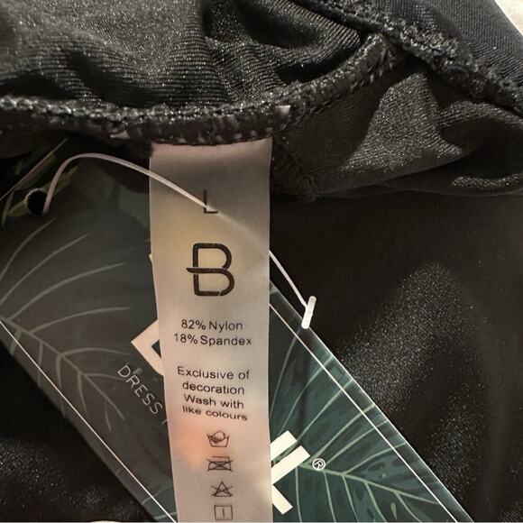 BMJL Women’s Black One-Piece Swimsuit Large Plunge Cutout Cheeky Monokini - Picture 4 of 4